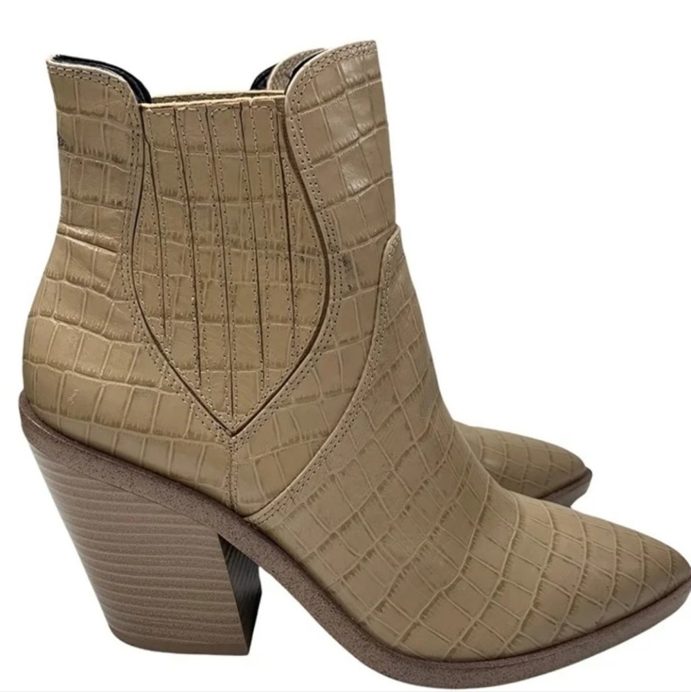 Rebecca Minkoff Shoes Rebecca Minkoff Sabana Croc-Embossed Leather Booties 9